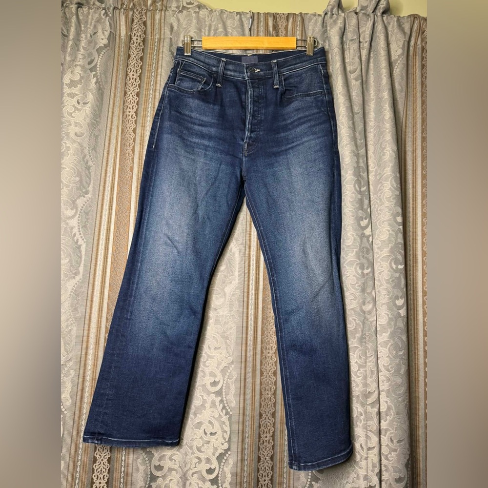 MOTHER Dark Blue Straight Leg Jeans - Picture 5 of 8